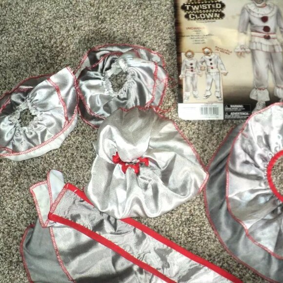 Twisted Clown Halloween Child Costume Size Boy M (8-10) by Fun World 7 Piece - Picture 7 of 8